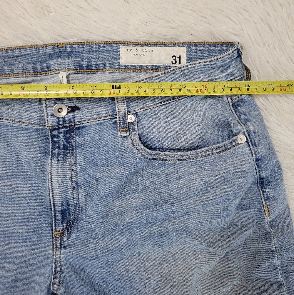 Rag & Bone Dre Low Rise Slim Boyfriend Jeans Women's Sz 31 Ankle Crop Distressed - Picture 7 of 9